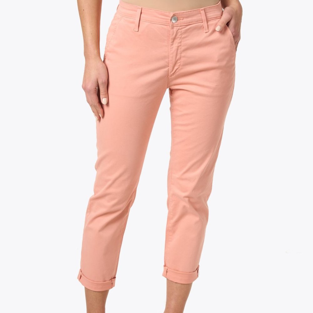 AG JEANS CADEN STRETCH COTTON PANTS TROUSERS IN PEACH * BRAND NEW